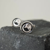 Moon- Wolf enamel cufflink clip